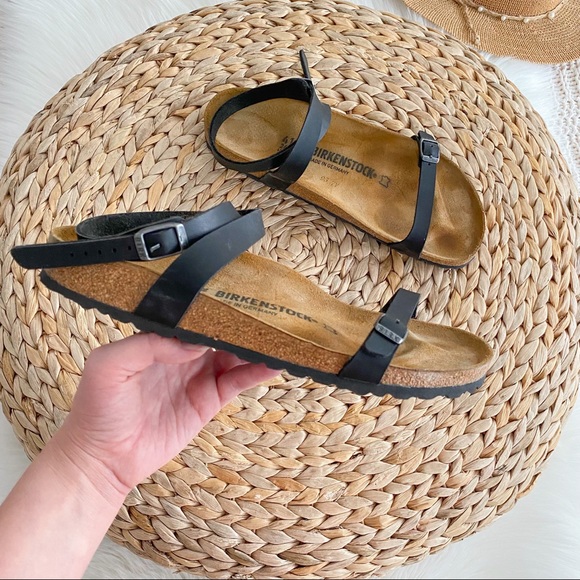 Birkenstock Shoes - Birkenstock Daloa Sandals Black Ankle Wrap Birko-flor Criss Cross Strap 10
